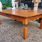 Oude teakhouten salontafel afm. 140x90cm en 49cm hoog., Ophalen of Verzenden, Zo goed als nieuw