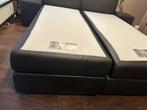 Boxspring eastborn bruin leer, Ophalen, Tweepersoons, Zo goed als nieuw, 180 cm