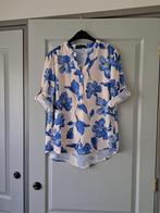 Prachtige kobaltblauw gebloemde blouse / top, maat S., Jovial, Ophalen of Verzenden, Zo goed als nieuw, Lange mouw