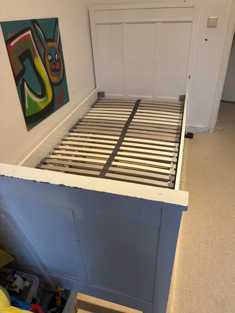 Vintage 1 pers bed, Ophalen, Eenpersoons, Wit, Zo goed als nieuw