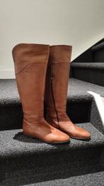 Cognac Leren Hoge Laarzen - Maat 39, Hoge laarzen, Bruin, Ophalen of Verzenden, Zo goed als nieuw