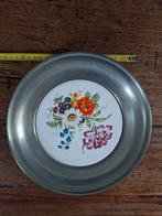 Tinnen Bord met Bloemmotief, Antiek en Kunst, Antiek | Wandborden en Tegels, Ophalen