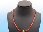 Bloedkoralen collier met gouden slot                     D43, Sieraden, Tassen en Uiterlijk, Antieke sieraden, Ophalen of Verzenden