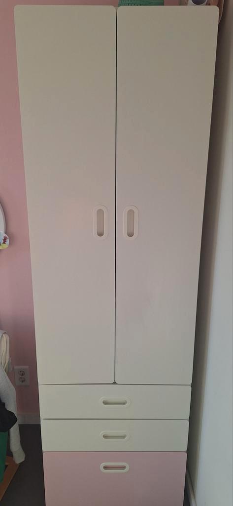 Witte Platsa kinder kledingkast met roze la, Huis en Inrichting, Kasten | Kledingkasten, Gebruikt, 150 tot 200 cm, 50 tot 100 cm