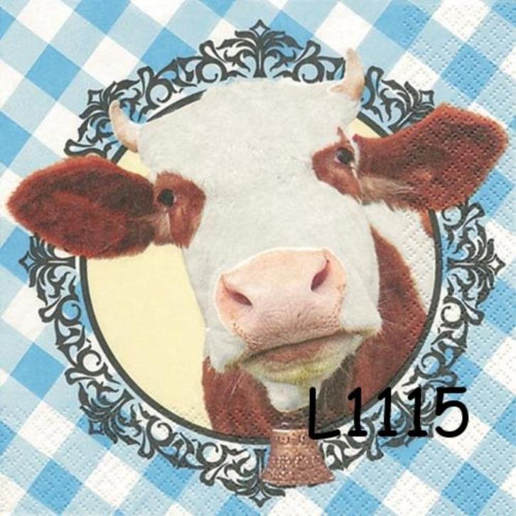 Servetten decoupage/bullet journal – koe L1115, Hobby en Vrije tijd, Knutselen, Nieuw, Materiaal, Verzenden