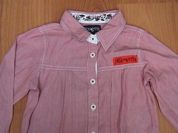 	 VILLA HAPP rood / wit gestreepte blouse, leuk bewerkt mouw beschikbaar voor biedingen