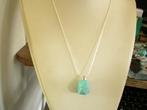Een Zilveren ketting met Turquoise edelstenen Parfum Hanger, Sieraden, Tassen en Uiterlijk, Antieke sieraden, Verzenden, Zilver
