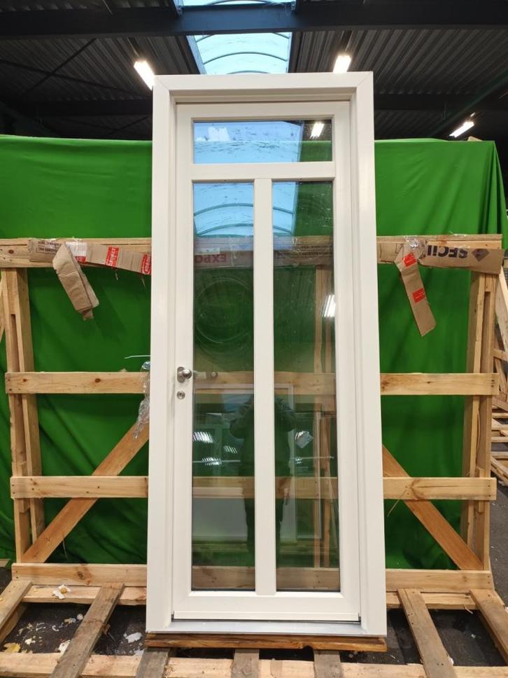 Kunststof Buitendeur   b97,5 x h237,5 cm Crème  -1593-, Doe-het-zelf en Verbouw, Deuren en Horren, Zo goed als nieuw, Buitendeur