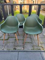 4 groene tuin-/ kuipstoelen, Tuin en Terras, Ophalen, Zo goed als nieuw, Kunststof
