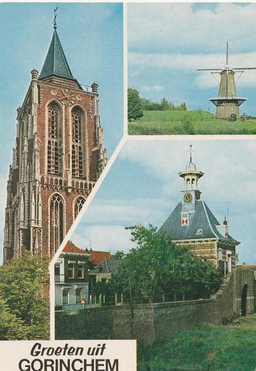 GORINCHEM Kerk Poort Molen Groeten, Verzamelen, Ansichtkaarten | Nederland, Ongelopen, Zuid-Holland, 1960 tot 1980, Verzenden