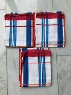 3 Theedoeken Rood – Blauw - Wit, Ophalen of Verzenden, Gebruikt, Overige kleuren, Theedoek of Handdoek