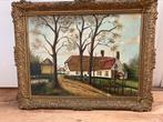 Zeer oud schilderij boerderij Noordwijk, Antiek en Kunst, Ophalen