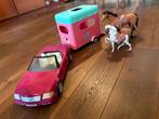 Steffie/Barbie Cabrio met Paardentrailer en Paarden, Ophalen, Gebruikt