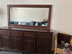 Grenen dressoir met spiegel - 194cm breed, Gebruikt, 150 tot 200 cm, Ophalen of Verzenden, Met lade(s)