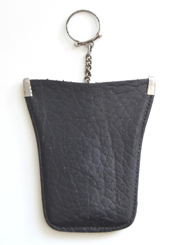 Vintage leren sleutelhoesje, zwart in prima staat, Sieraden, Tassen en Uiterlijk, Portemonnees, Zo goed als nieuw, Zwart, Leer