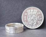 Unieke Zilveren Ring Gemaakt uit Gulden Munt!, Postzegels en Munten, Munten | Nederland, Ophalen of Verzenden, Koningin Juliana