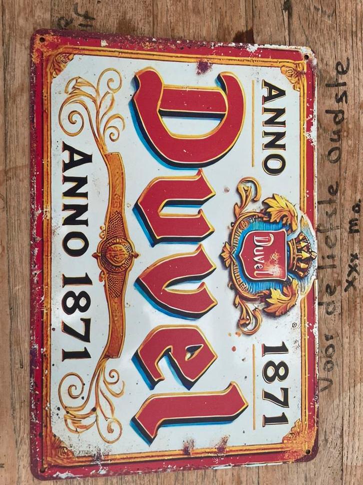 Duvel Emaille Bordje • Mancave / Bar / Café decoratie., Verzamelen, Merken en Reclamevoorwerpen, Nieuw, Reclamebord, Ophalen of Verzenden