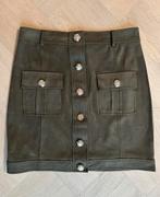 Rokje velvet legergroen met gouden knopen M, Kleding | Dames, Rokken, Maat 38/40 (M), Ophalen of Verzenden, Zo goed als nieuw