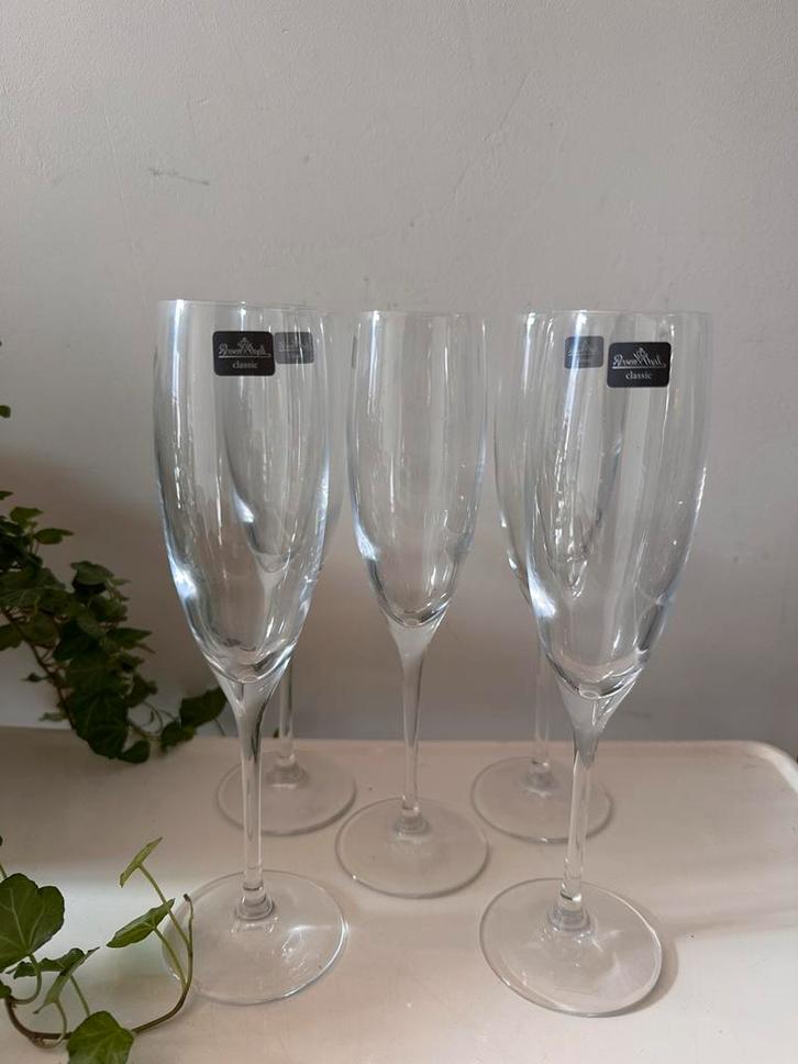 Rosenthal flutes kristal set van 5, Antiek en Kunst, Antiek | Glas en Kristal, Ophalen of Verzenden
