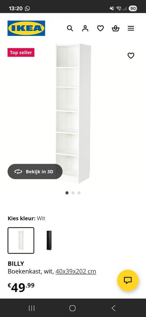 Ikea Billy Boekenkast Wit - Nieuw in Doos, Huis en Inrichting, Kasten | Boekenkasten, Nieuw, 200 cm of meer, Ophalen