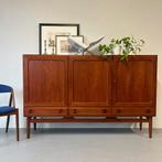 - Vintage highboard, Deens, teak -, Huis en Inrichting, Gebruikt, ., 150 tot 200 cm, Ophalen of Verzenden