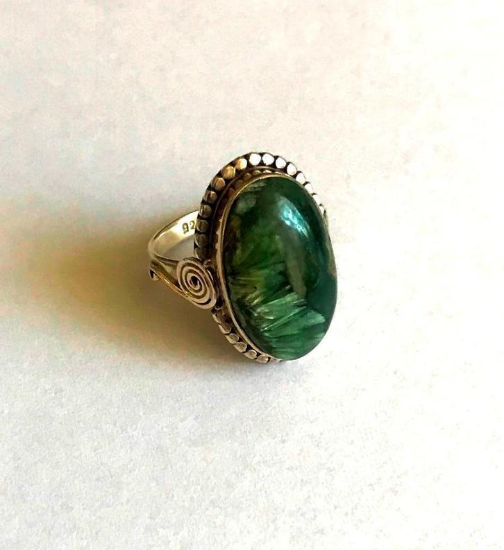 Prachtige 925 zilveren Serafiniet RING, maat 17,5, Sieraden, Tassen en Uiterlijk, Ringen, Zo goed als nieuw, Dame of Heer, 17 tot 18