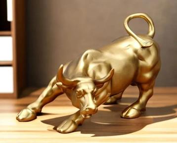 Gouden Bullmarkt beeldje Crypto / Wallstreet beschikbaar voor biedingen