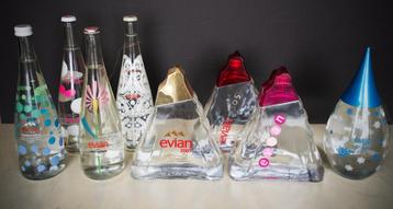 8 EVIAN ‘Limited Edition” Water Bottles. beschikbaar voor biedingen