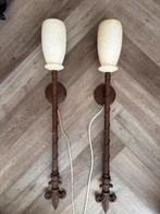 Vintage Wandlampen met Natuursteen Kap, Ophalen, Gebruikt, Metaal