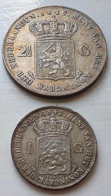 Zilveren Willem II Munten Set 1847 beschikbaar voor biedingen