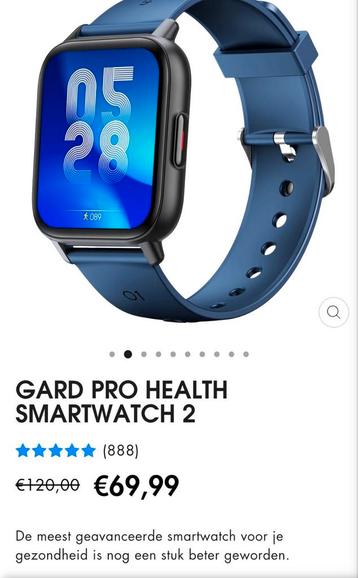 Gard Pro Health Smartwatch 2 - Zwart (Horlogeband: Blauw) beschikbaar voor biedingen