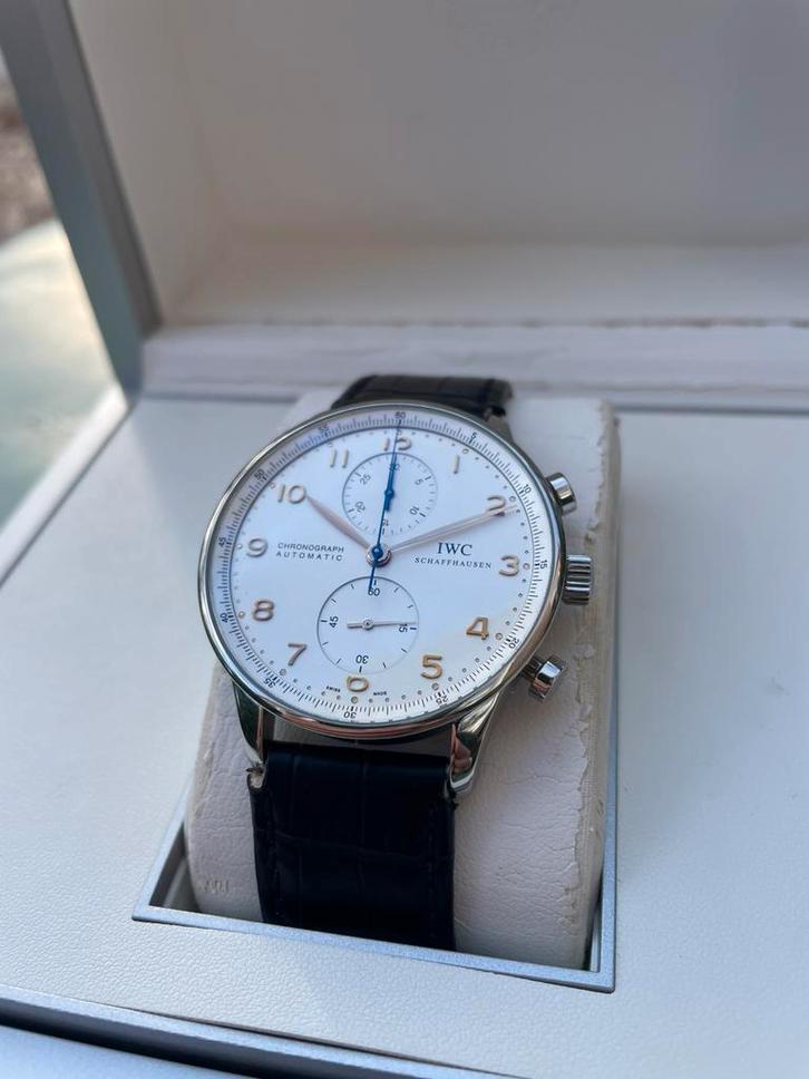 IWC portugieser chronograph, Sieraden, Tassen en Uiterlijk, Horloges | Dames, Zo goed als nieuw, Overige merken, Staal, Ophalen
