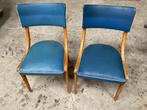 2 "Stol" Vintage Keukenstoelen, Blauw, Twee, Gebruikt, Hout