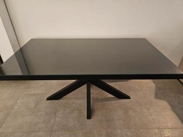 Visgraat eiken eettafel zwart 