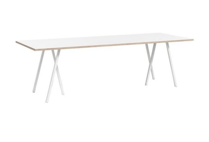 HAY Loop Stand Tafel - Wit - 250x92,5 cm, Huis en Inrichting, Tafels | Eettafels, Gebruikt, 50 tot 100 cm, 200 cm of meer, Vijf personen of meer