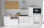 Keuken Nuon Wit of Zwart 280 cm softclose dik blad Nieuw, Overige materialen, Verzenden, Wit, Nieuw