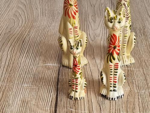 4 Mooie Vintage Langnek Katjes Poesjes Made in Portugal, Verzamelen, Beelden en Beeldjes, Gebruikt, Dier, Verzenden