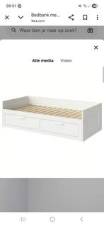 Brimnes bedbank ikea, Huis en Inrichting, Slaapkamer | Bedden, Ophalen, Wit, Tweepersoons, Zo goed als nieuw