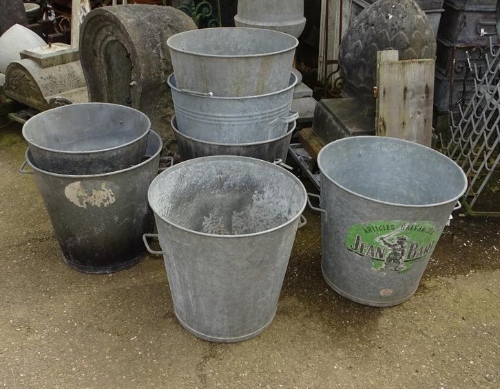 oude zinken potten emmers kuipen teilen, Antiek en Kunst, Curiosa en Brocante, Ophalen
