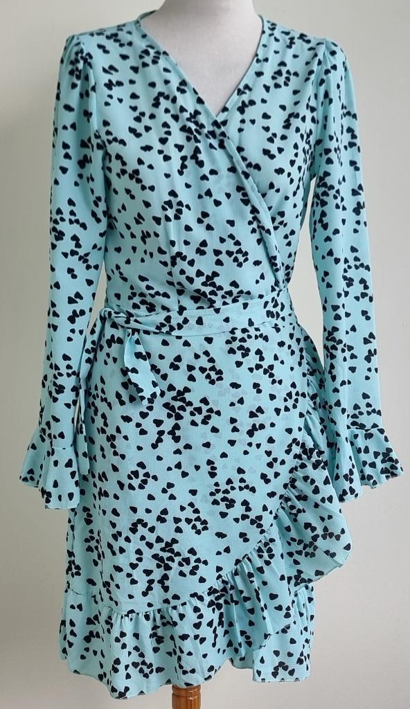 Musthaves mintgroen jurkje met hartjes print mt. S/M, Kleding | Dames, Jurken, Zo goed als nieuw, Maat 36 (S), Groen, Ophalen of Verzenden