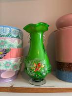 Vintage Murano glas vaas 3D bloemen, Verzenden