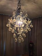Mooie kroonluchter met Kristalglas, pareltje aan plafond., Ophalen, Zo goed als nieuw