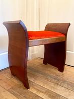 Vintage Art Deco voetenbankje uit de jaren '20/'30, Ophalen, Gebruikt, 50 tot 75 cm, Stof