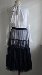 Petticoat donkerblauw maat L met bijpassende rok, Maat 42/44 (L), Purdey pauw, Onder de knie, Verzenden