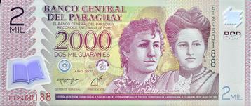2000 Guaranies Paraguay 2023 Bankbiljet UNC #PY1c beschikbaar voor biedingen