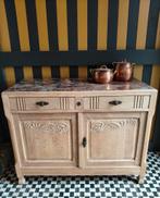 Antiek eiken dressoir commode met rood marmeren blad., Huis en Inrichting, Ophalen of Verzenden, 50 tot 75 cm, 100 tot 150 cm