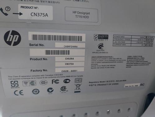 HP Designjet T770 HDD - CN375A A0+ plotter, Computers en Software, Printers, Gebruikt, Inkjetprinter, Kleur printen, Ophalen