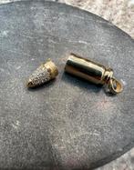 14k Gouden Kogel Hanger met Geheime Compartiment, Ophalen of Verzenden, Zo goed als nieuw, Goud