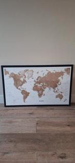 Wereldkaart Canvas in Lijst, Ophalen, 50 tot 75 cm, 75 tot 100 cm, Print