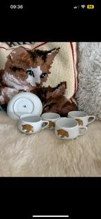 Heinrich Germany theekop met schotel (4x) met schildpad, Antiek en Kunst, Antiek | Keramiek en Aardewerk, Ophalen of Verzenden